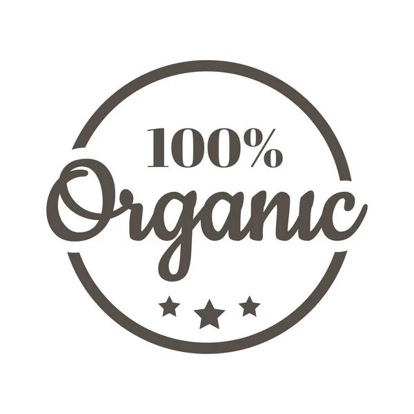 100 Органічна Чорна Векторна Етикетка Марка Продукту Наклейка Або Значок — стоковий вектор