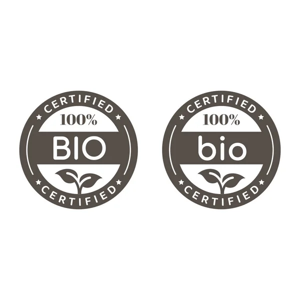 100 Bio Black Vektor Label Produktstempel Aufkleber Oder Abzeichen — Stockvektor
