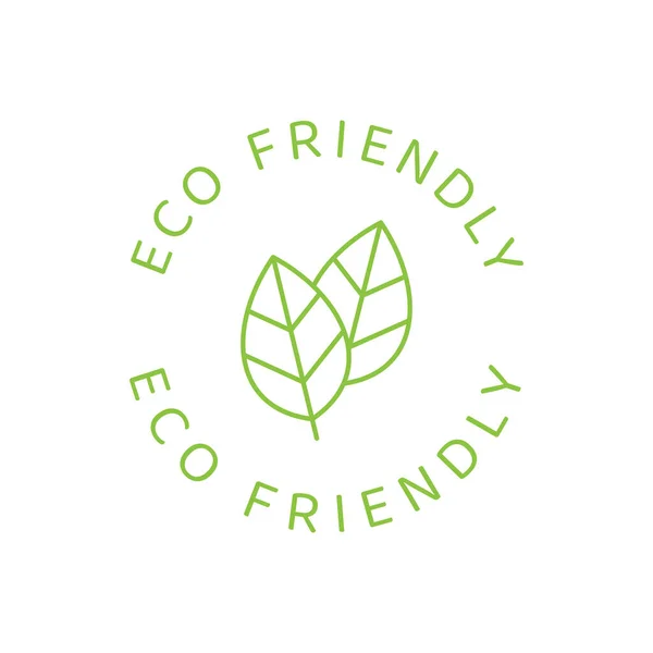 Etichetta Ecologica Con Foglia Circle Emblema Vettore Ecologico — Vettoriale Stock