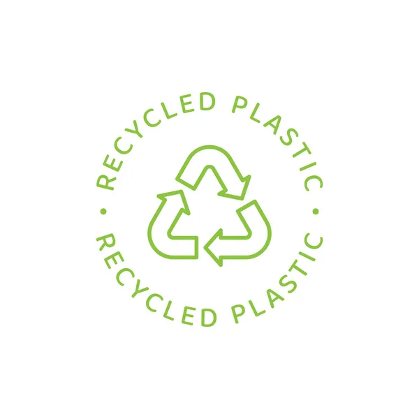 100 Ban Újrahasznosított Műanyag Címke Környezetbarát Csomagolási Vektor Szimbólum — Stock Vector