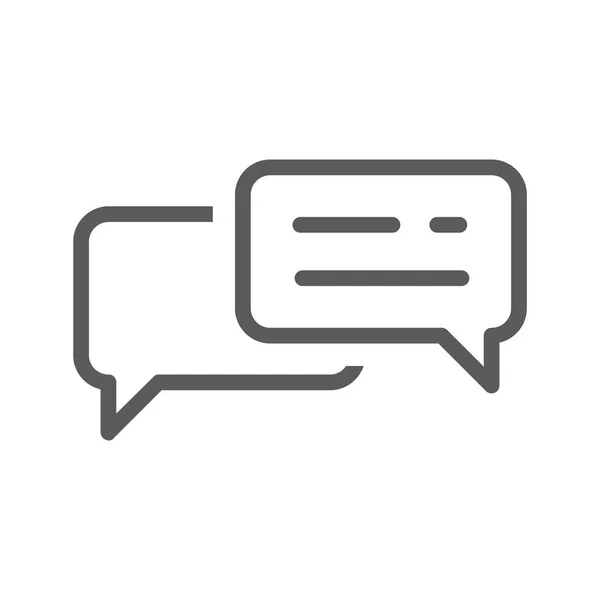 Speech Bubble Line Vector Icon Text Message Box Online Help —  Vetores de Stock