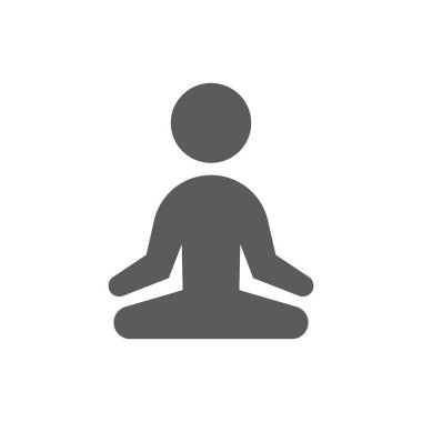 Yoga lotusu siyah vektör ikonu oluşturur. Basit meditasyon dolu sembol.