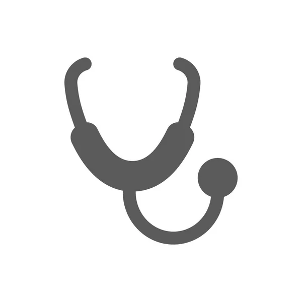 Стетоскоп Чорний Вектор Значок Простий Медичний Заповнений Символ — стоковий вектор