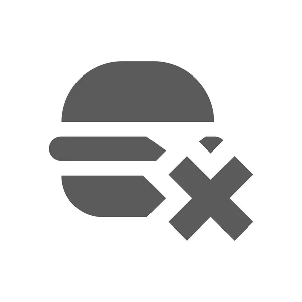 Burger Junk Food Black Vector Icon Healthy Eating Filled Symbol — Vetor de Stock