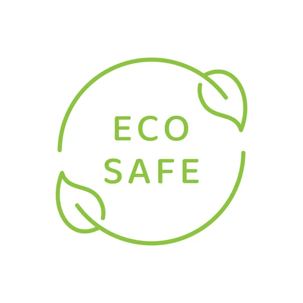 Eco Safe Vector Label Eco Friendly Packaging Symbol Leaf — Wektor stockowy