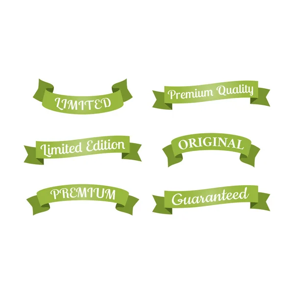 Limited Edition Original Ribbon Banner Set Premium Quality Colorful Vector — Stock Vector
