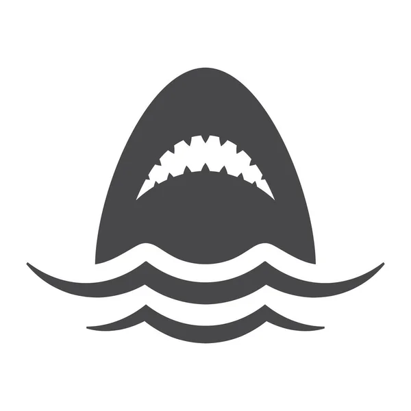 Shark Water Black Vector Icon Simple Filled Sharks Symbol — Vector de stock