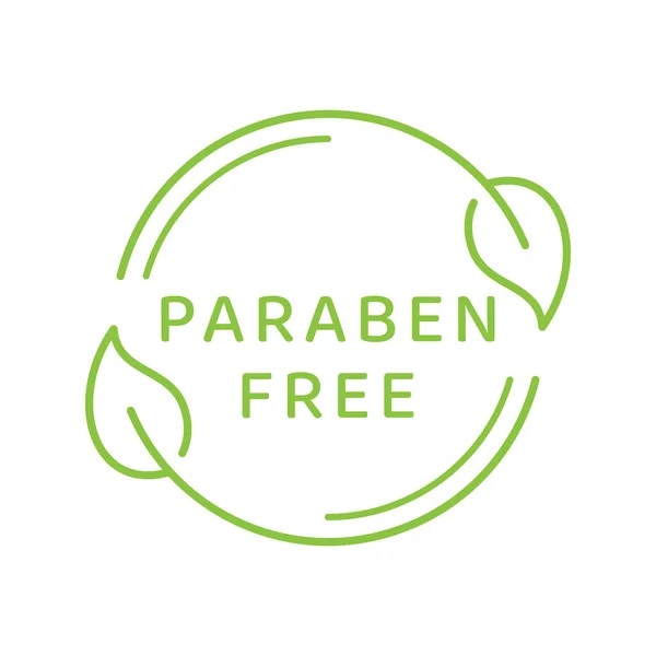 Paraben Free Vector Label Set Emblema Círculo Con Hoja Para — Vector de stock