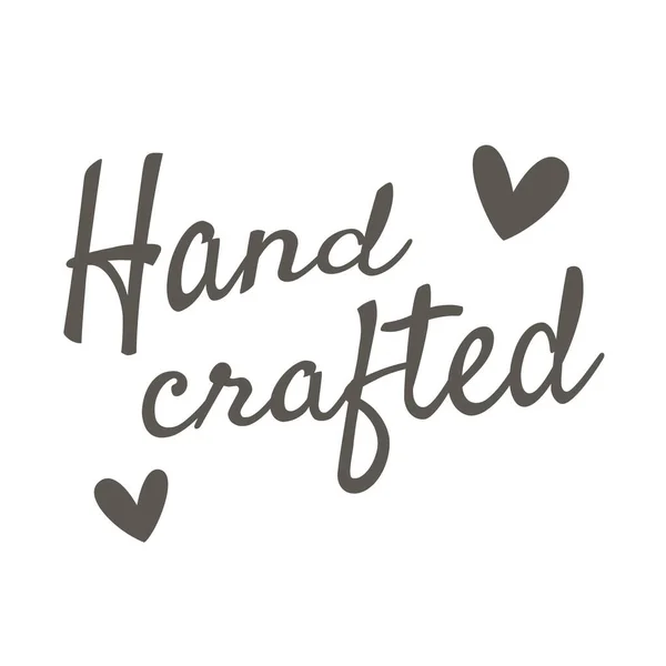 Hand Crafted Text Lettering Hearts Hand Written Vector Inscription — стоковый вектор