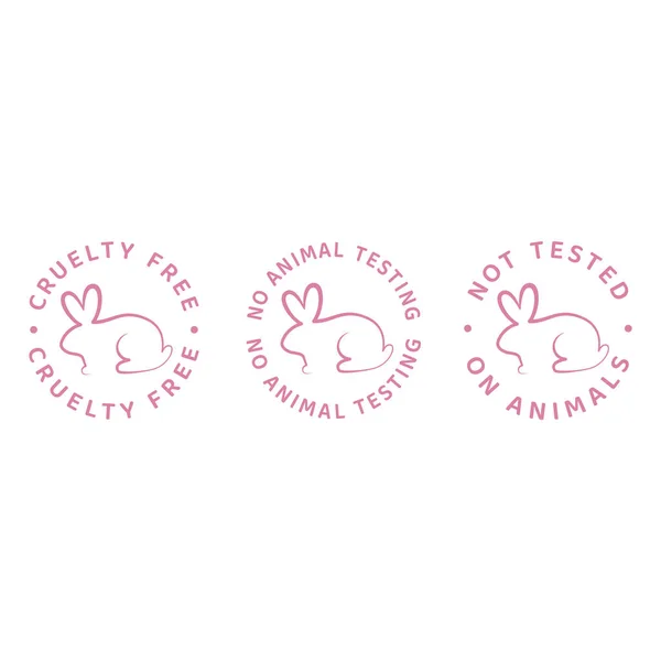 Tested Animals Label Set Circle Cruelty Free Badge Dog Paw — Stockvector