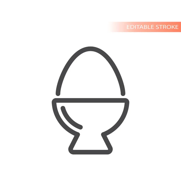 Egg Cup Server Line Vector Icon Serving Size Portion Outlined — Stockvektor