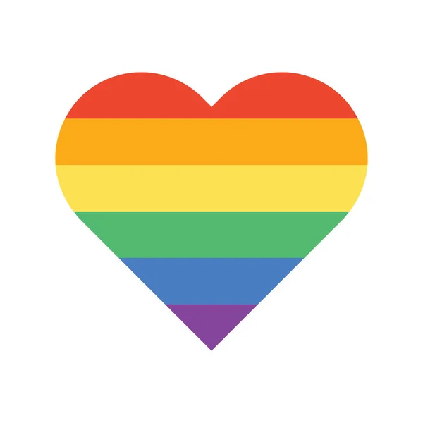 Lgbt Rainbow Flag Heart Icon Lgbtq Colorful Vector Symbol — Stockový vektor