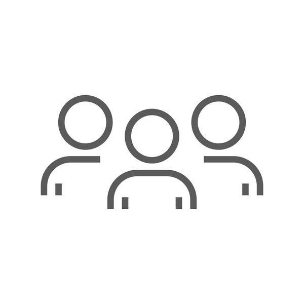 Group People Black Vector Icon Team Teamwork Outlined Symbol — 스톡 벡터