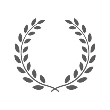 Laurel wreath black vector icon. Frame template with leaves.