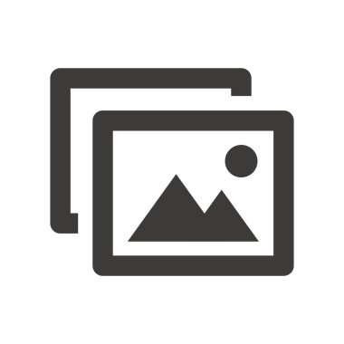 Picture, image file black vector icon. Photo folder or files filled symbol.