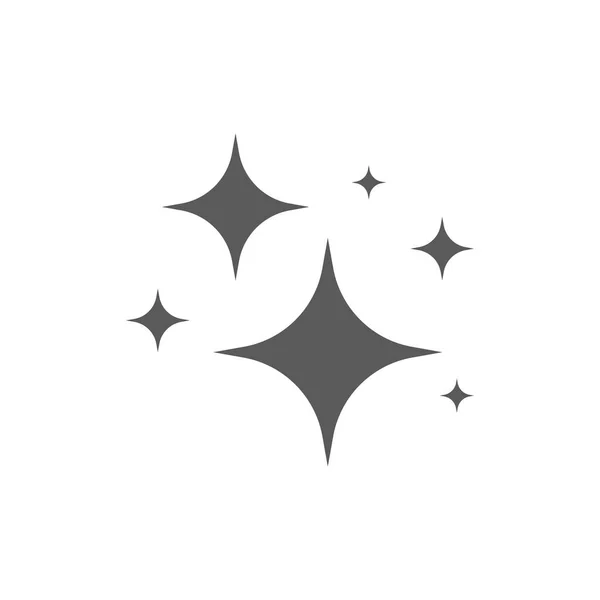 Clean Shine Sparkle Black Vector Icon Set Star Shining Filled — ストックベクタ