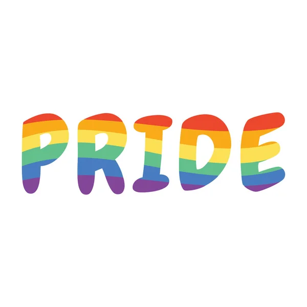 Lgbt Pride Letters Rainbow Flag Colorful Vector Lettering Sticker — Stockový vektor
