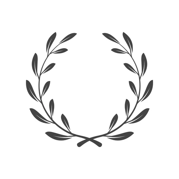 Laurel Wreath Black Vector Icon Frame Template Leaves — Διανυσματικό Αρχείο