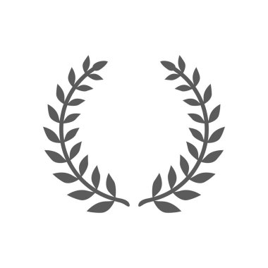 Laurel wreath black vector icon. Frame template with leaves.