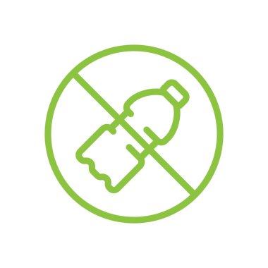 Çöp atma, plastik şişe tabelası atma. Çöp ya da çöp için yasaklama simgesi.