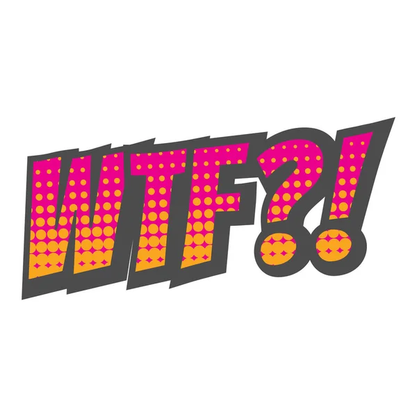 Wtf Letters Halftone Vector Wtf Lettering Colorful Pop Art — Stock Vector