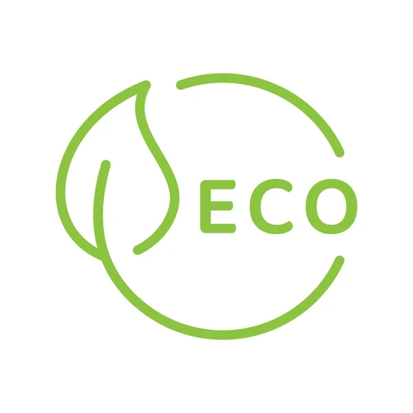 Ikona Wektora Cyklu Eko Liści Zrównoważona Odnawialna Energia Symbol Środowiskowy — Wektor stockowy