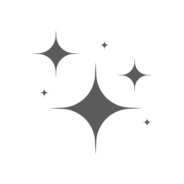 Clean Shine Sparkle Black Vector Icon Set Star Shining Filled — ストックベクタ