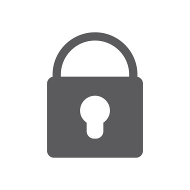 Basit vektör simgesini kilitle. Web güvenliği ve güvenli bağlantı sembolü.