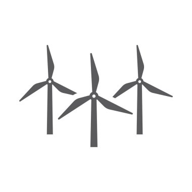 Rüzgar değirmeni ya da türbin vektör simgesi. Yenilenebilir ve sürdürülebilir kaynaklar dolu sembol.