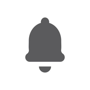 Çan vektör simgesi. Basit kapı zili dolu sembol.