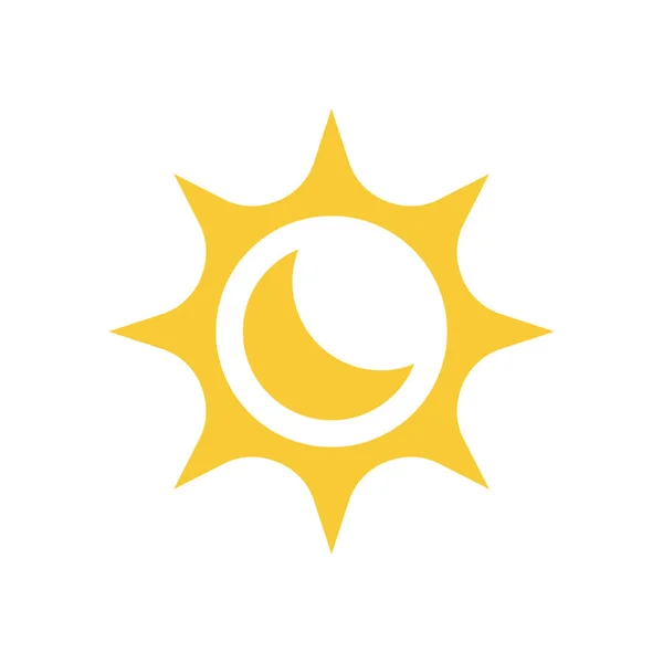太陽と月のベクトルのアイコン 夜と昼のグリフ記号 — ストックベクタ