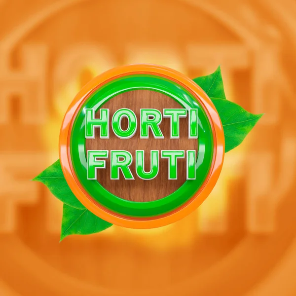 Hortifruti Banner Lub Plakat Kampanii Promocyjnych Dla Sklepów Rynków Litery — Zdjęcie stockowe