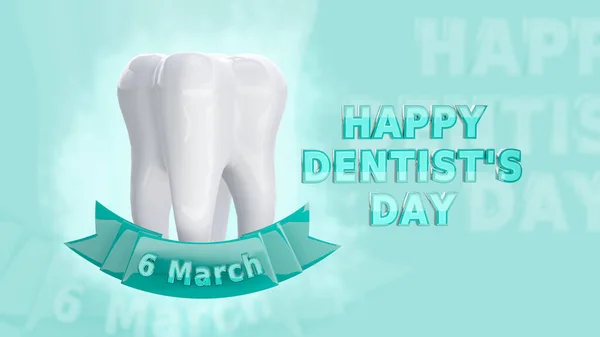 Poster 6 March Happy Dentists Day for advertising campaigns. 3D rendering