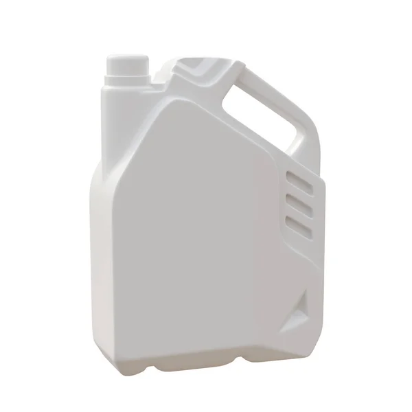 Contenedor Plástico Blanco Recipiente Para Transporte Productos Químicos Productos Limpieza —  Fotos de Stock