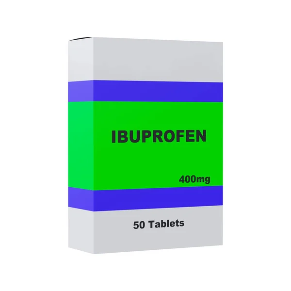 Ibuprofeno Medicamento Que Usa Para Tratar Dolor Fiebre Inflamación Aislado —  Fotos de Stock