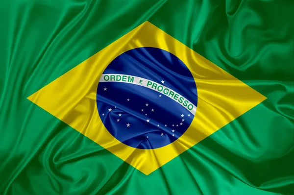 Bandiera Nazionale Del Brasile Issata All Aperto Festa Del Brasile — Foto Stock