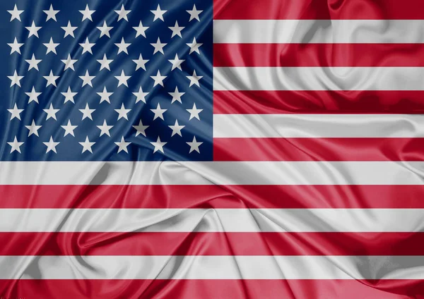Amerika Birleşik Devletleri Bayrağı Açık Havada Göndere Çekildi Amerika Birleşik — Stok fotoğraf