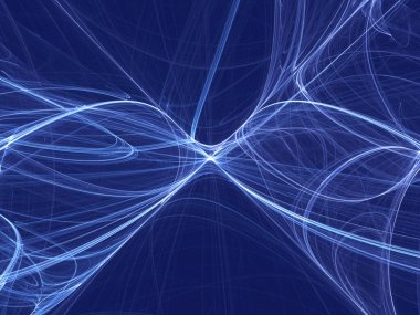 bright abstract blue plasma, high frequency field in space. Cosmic energy from stars and galaxies. 2D illustration