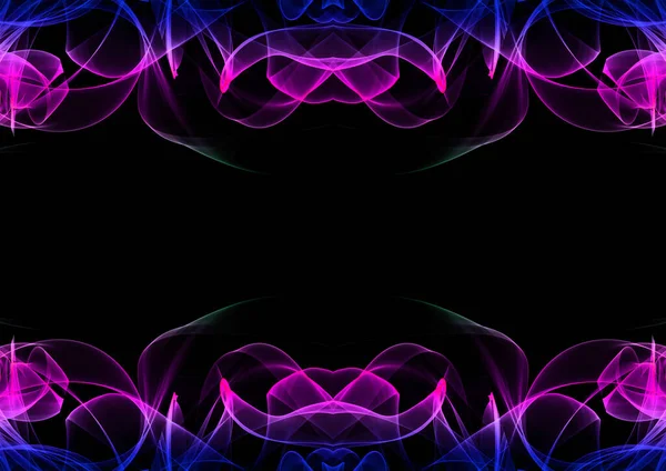 Abstract Fractal Shapes Glowing Smoke Futuristic Background Illustration —  Fotos de Stock