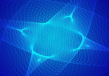 Abstract technology blue background wave lines background. Banner, poster or template elegant and modern curved lines. Communication technology concept. 2D illustration