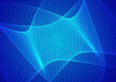 Abstract technology blue background wave lines background. Banner, poster or template elegant and modern curved lines. Communication technology concept. 2D illustration
