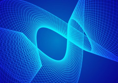 Abstract technology blue background wave lines background. Banner, poster or template elegant and modern curved lines. Communication technology concept. 2D illustration