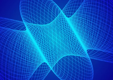 Abstract technology blue background wave lines background. Banner, poster or template elegant and modern curved lines. Communication technology concept. 2D illustration