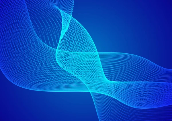 Abstract technology blue background wave lines background. Banner, poster or template elegant and modern curved lines. Communication technology concept. 2D illustration