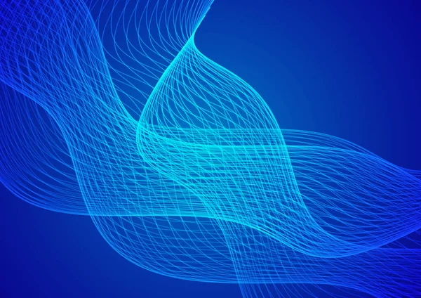 Abstract technology blue background wave lines background. Banner, poster or template elegant and modern curved lines. Communication technology concept. 2D illustration