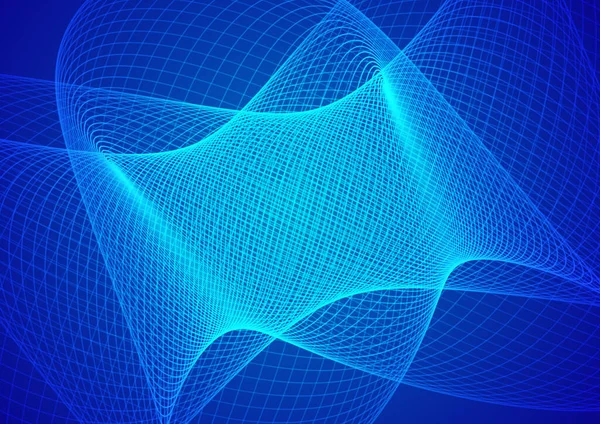 Abstract technology blue background wave lines background. Banner, poster or template elegant and modern curved lines. Communication technology concept. 2D illustration