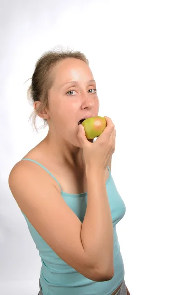 The girl with fruit fitness — Stock Photo, Image