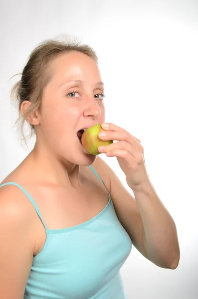 The girl with fruit fitness — Stock Photo, Image