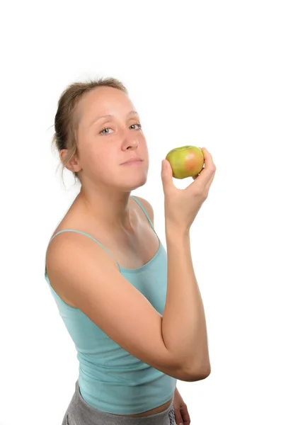 The girl with fruit fitness — Stock Photo, Image