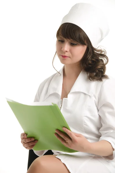 Portrait of the nurse behind work — Stock Photo, Image